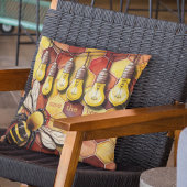 ハニカムビーと庭のストリングライト クッション