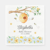 ハニカムビーカモミール赤ちゃんシャワー スタンダードランチョンナプキン (正面)