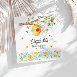 ハニカムビーカモミール赤ちゃんシャワー スタンダードランチョンナプキン