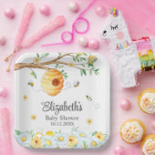 ハニカムビーカモミール赤ちゃんシャワー ペーパープレート (パーティー)