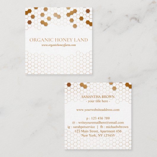 ハニカムビーキーパーのアピアリスト スクエア名刺 (正面/裏面)