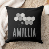 ハニカムビーネームタイポグラフィデザイン クッション (ブランケット)