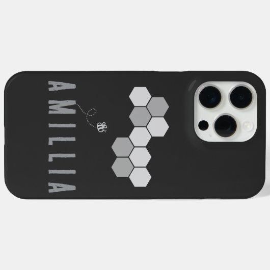 ハニカムビーネームタイポグラフィデザイン Case-Mate iPhoneケース (裏面 (横))