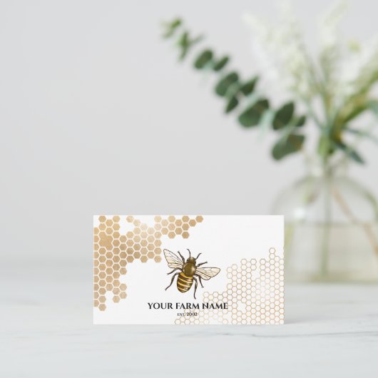 ハニカムビーファームビーキーパーアピアリストミツバチ 名刺 (スタンド正面)