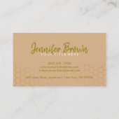 ハニカムビーファーム養蜂園グリーン金ゴールド 名刺 (裏面)