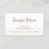 ハニカムビーファーム養蜂場金ゴールドシンプル 名刺 (裏面)