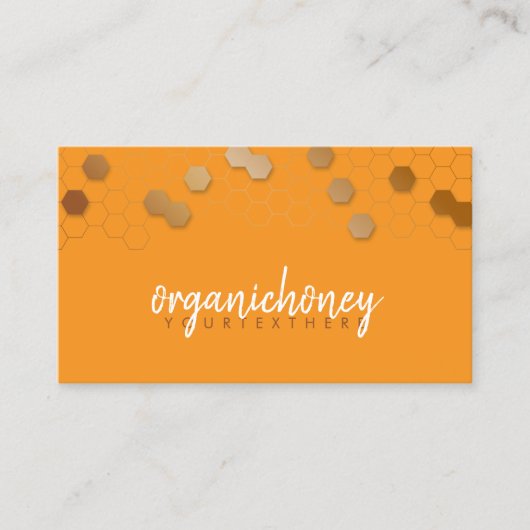 ハニカムビーファーム養蜂場金ゴールド 名刺 (正面)