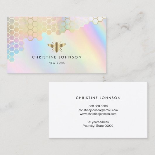 ハニカムビーロゴ名刺 名刺 (正面/裏面)