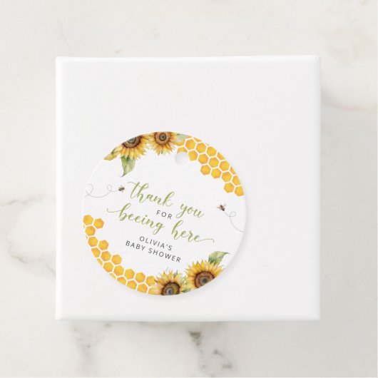 ハニカムビー夏の赤ちゃんシャワーありがとう フェイバータグ (インサイチュ)