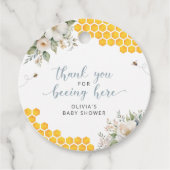 ハニカムビー夏の赤ちゃんシャワーありがとう フェイバータグ (正面)