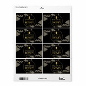ハニカムビー生蜂蜜ラベル黒出荷ラベル ラベル (フルシート)