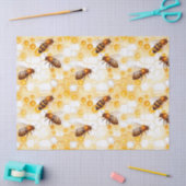 ハニカムビー系デザイン1 薄葉紙 (クラフト)