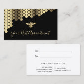 ハニカムフェイク金ゴールドフォイルビーアポイントメントカード 名刺 (正面/裏面)