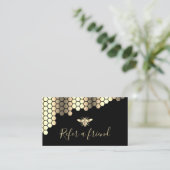 ハニカムフェイク金ゴールドフォイルbee紹介カード 名刺 (スタンド正面)