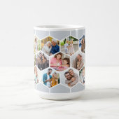 ハニカムフォトコラージュ17ピックシルバーグレー15oz コーヒーマグカップ (中央)