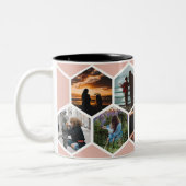 ハニカムフパーソナライズされたァミリ写真9写真マグカップ ツートーンマグカップ (左)
