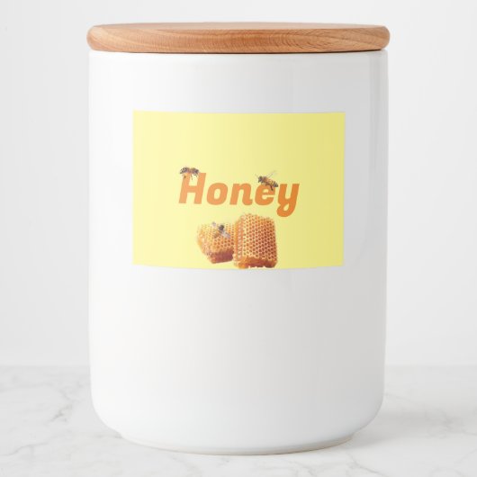 ハニカムフードラベルセット上の蜂蜜ミツバチ フードラベル (正面)