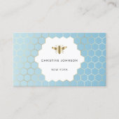 ハニカムヘキソンbee blue gradient 名刺 (正面)