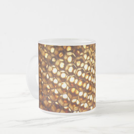 ハニカムマグカップ、養蜂家のための完璧なギフト フロストグラスマグカップ (正面左)