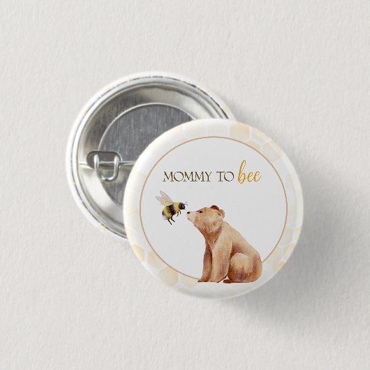 ハニカムマミーからBee Baby Bear ベビーシャワー 缶バッジ (正面&裏面)
