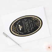 ハニカムミツバチとハラルビーを使用した楕円形のハニーラベル 楕円形シール (封筒)