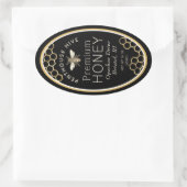 ハニカムミツバチとハラルビーを使用した楕円形のハニーラベル 楕円形シール (バッグ)