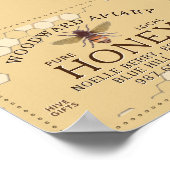 ハニカムミツバチ点々のある黄縁ど色 ポスター (角)