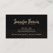 ハニカムミツバチ農場養蜂場金ゴールド 名刺 (裏面)