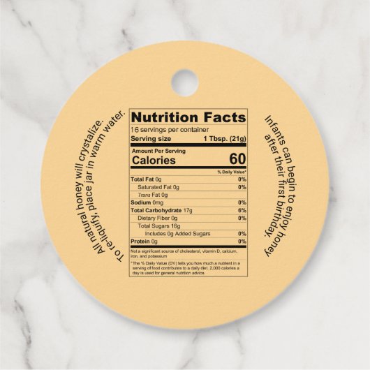 ハニカムモノグラムハニー結婚ジャー フェイバータグ (裏面)