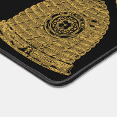 ハニカムワイルドフラワーブラック デスクマット (コーナー)