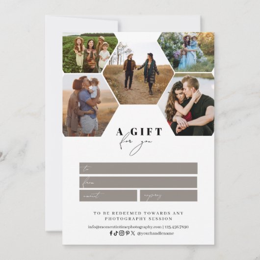 ハニカム六角写真贈与証 (裏面)