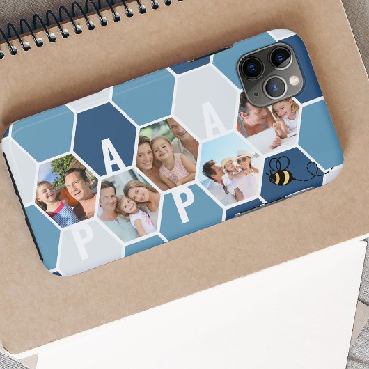 ハニカム写真コラージュパパまたは4文字の名前 Case-Mate iPhoneケース