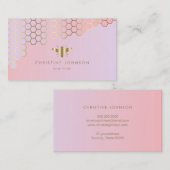 ハニカム勾配赤面ピンク 名刺 (正面/裏面)