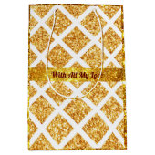 ハニカム金ゴールドグリッターボホコレクシ人気があるョン ミディアムペーパーバッグ (正面)