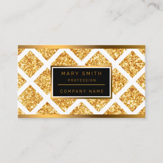 ハニカム金ゴールドグリッターボホコレクシ人気があるョン 名刺 (正面)