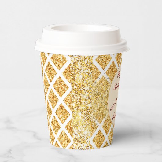 ハニカム金ゴールドグリッターボホコレクシ人気があるョン 紙コップ (右)