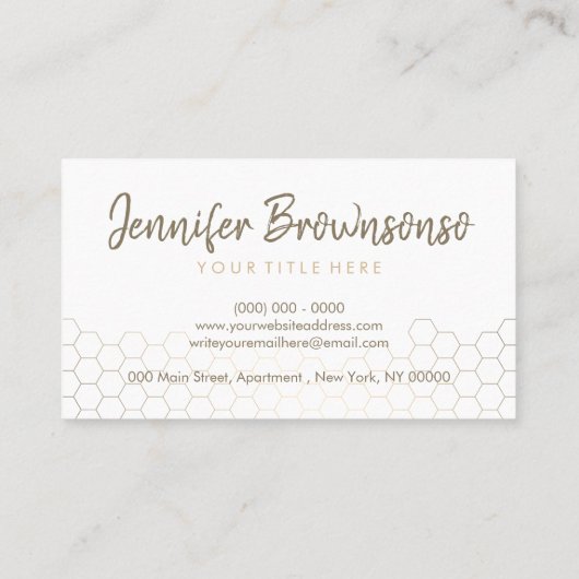 ハニカム金ゴールドホーム実在エステート 名刺 (裏面)