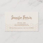 ハニカム養蜂場 オーガニック ベージュ ゴールド 名刺 (裏面)