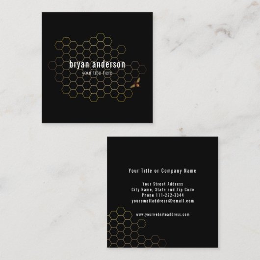 ハニカム養蜂家名刺 スクエア名刺 (正面/裏面)