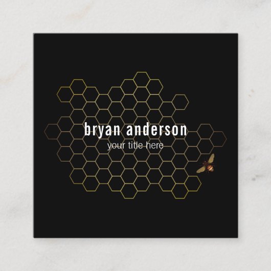 ハニカム養蜂家名刺 スクエア名刺 (正面)