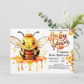 ハニカム魔法お洒落ベビーシャワー 招待状 (スタンド正面)