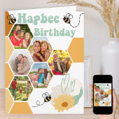 ハニカム6フォトコラージハプビー誕生日 カード