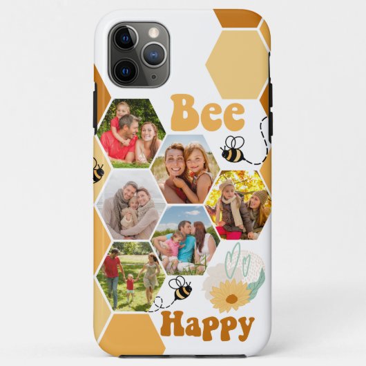ハニカム6フォトコラージュBee Happy Case-Mate iPhoneケース (裏面)