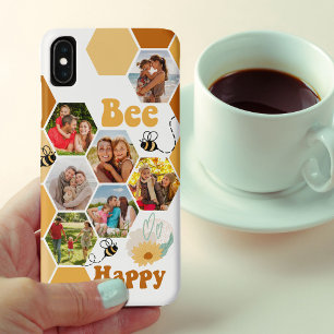 ハニカム7枚フォトコラージュ はちみつ ビー ハッピー iPhone XS MAXケース