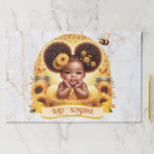 ハニカム&ひまわり花可愛いアフロ・パフ・ベビーガール ペーパーパッド (インサイチュ)