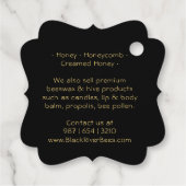 ハニカム&ビーファンシーハニージャーブネックラベルブラック フェイバータグ (裏面)