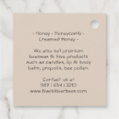 ハニカム&ビー生のハニージャーラベルナチュラル フェイバータグ (裏面)