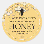 ハニカム&ビー生のハニーラベルプロヴァンスイエロー ラウンドシール (正面)