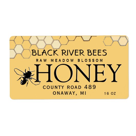 ハニカム&ビー生のハニーラベルプロヴァンスイエロー ラベル (正面)