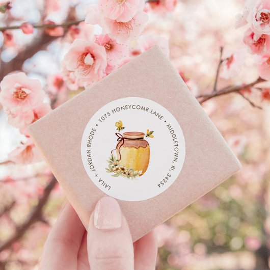 ハニカム（昆虫）マルハナバチベビーシャワー差出人住所 ラウンドシール